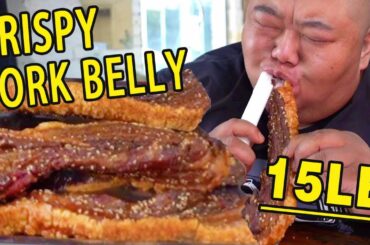Brother Monkey makes 15 pounds of crispy pork belly and slow-roasts it for two hours until fragrant