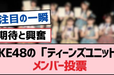 SKE48の「ティーンズユニット」メンバー投票【SKE48】