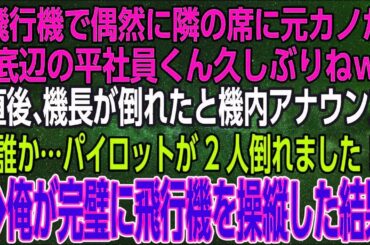 【感動する話】飛行機で偶然に隣の席に元カノが「底辺の平社員くん久しぶりねｗ」直後、機長が倒れたと機内アナウンス「誰か…パイロットが2人倒れました！」俺が完璧に飛行機を操縦した結果