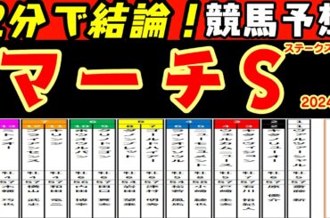 【2分で結論!】マーチステークス2024レース競馬予想！高松宮記念2024の裏開催の重賞は混戦メンバーで展開が重要になりそうだ！