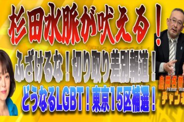 島田名誉教授チャンネルLIVE52　杉田水脈が吠える！ふざけるな！切り取り差別報道！どうなるLGBT!東京15区補選！