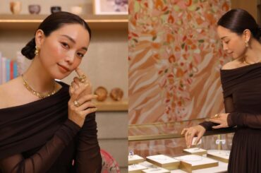 「芸術作品のような美しさ」「女神だ」蛯原友里、大胆にスリットの入ったオフショルダーのドレス姿