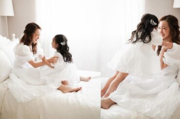 「二人とも天使」板野友美、愛娘とのお揃いドレス姿に大絶賛「2人とも可愛いすぎる」