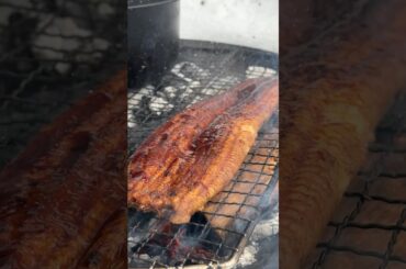 雪山で肉厚うな丼をつくる Make thick eel bowl on a snowy mountain #shorts #asmr