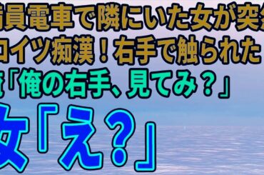 【スカッとする話】満員電車で隣にいた女が突然「コイツ痴漢！右手で触られた！」俺「俺の右手見てみ？」女「え？」→女絶句の結末に