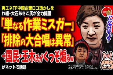【ナニカ問題が起こるたびに各党のアレがハッキリ出るよな…】再エネTF中国企業ロゴ透かしをれいわ・大石あきこ氏が全力擁護「単なる作業ミスガー」「排除の大合唱は異常」→国民・玉木氏がくっそ煽るw