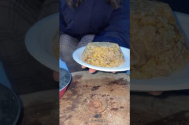 雪山で究極のチャーハンをつくる！Making the ultimate fried rice on a snowy mountain#outdoor #cookinginnature #asmr