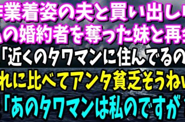 【スカッと】作業着姿の夫と買い出し中、私の婚約者を奪った妹と再会。妹「近くの高級タワマンに住んでるのwそれに比べあんた貧乏そうねw」→夫「え、あのタワマンは私のですが？」【総集編】