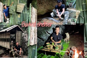Full video: Build a wilderness shelter with a cooking stove inside, life of a 27 year old single man