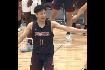 #バスケ 福大大濠 圧巻のバスカンスリー🔥ベンチ&応援団もビッグプレーに歓喜！村上敬之丞 (2年/181cm/No.11)[飯塚カップ2024] #shorts