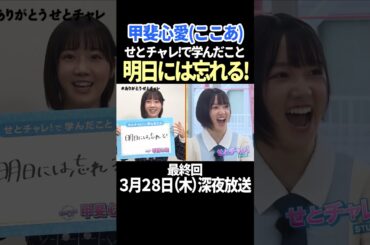 【あす最終回】甲斐心愛（ここあ）の「学んだこと」#せとチャレありがとう #stu48 #shorts