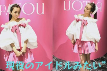 板野友美、オフショルダーのブラウス×ピンクのミニスカコーデ披露