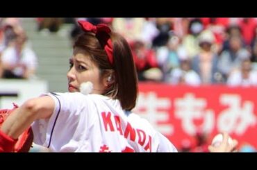 T2- 神田愛花、人生初始球式でボケ連発&ノーバン達成 背番号「もと1ch」→柳沢慎吾直伝の“全方向へ一礼”