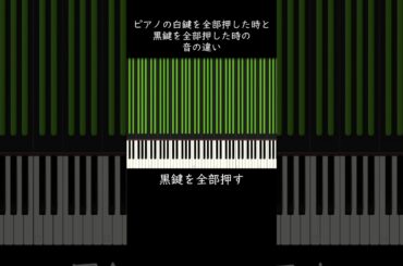 ピアノの白鍵を全部押した時と黒鍵を全部押した時の音の違い #shorts
