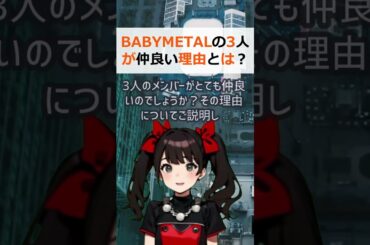 BABYMETALの3人が仲良い理由とは？BABYMETALは、なぜ… #shorts 466