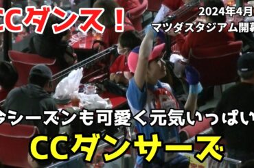 【現地撮影映像】マツダスタジアム開幕戦！今シーズンもかわいく元気です。CCダンサーズ！素人っぽい感じがカープらしくていい！　2024年4月2日 vs ヤクルト