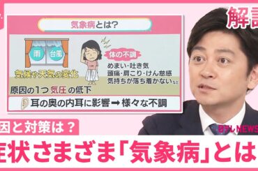 【天気悪いと調子も悪い「気象病」とは？】“10階以上の自宅や職場”も注意  発症率の高い地域と対策は【#みんなのギモン】