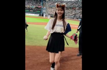 始球式 にモデル、女優として活躍中の 鈴木ゆうか さんが登場✨