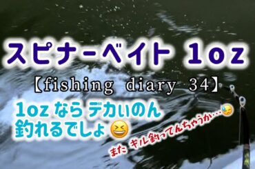 スピナーベイト 1ozなら デカぃのん釣れるでしょ...😆 【バス釣り】【釣行記 34】