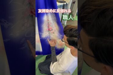 友禅染めに見惚れる着物お手入れ職人#shorts