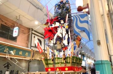 博多祇園山笠2024 世界初 博多ガンダム山笠！ガンダム山笠の自称ベテランが素人学生に丸亀製麺のうどーなつ を伝授!? I'm donut? を1秒も並ばず購入!?令和6年 博多山笠通常開催に感謝！