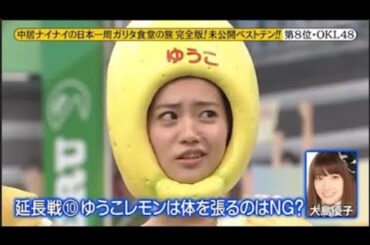【めちゃ²イケてるッ!】中居正広がフライの島を渡ってレモンをゲットするゲームに挑戦。大島優子​​ちゃんかわいい