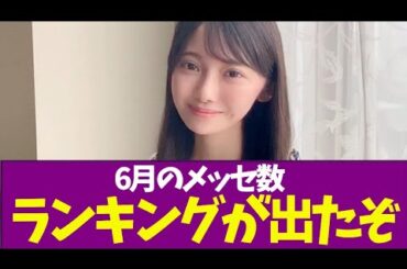 【乃木坂46】6月のメッセ数ランキングが出たぞ