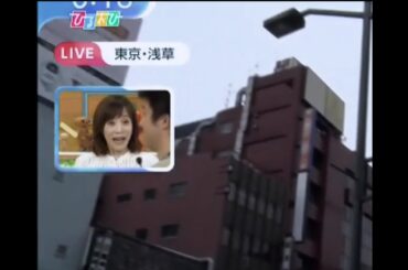 ワイプに入るスタッフにあわてる江藤愛アナウンサー