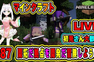 LIVE【マインクラフト】実況😀初見さん大歓迎♪開拓だ拠点を開発だ冒険しようぜ🔥VTuber氷川つき🧊 #マイクラ #minecraft  #87