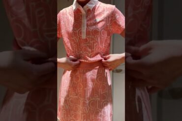 田﨑さくらのゴルフファッション　サーモンピンクでかわいらしく💖＃ゴルフファッション＃セントフォースゴルフクラブ＃田﨑さくら＃ゴルフ＃ゴルフ女子＃golf