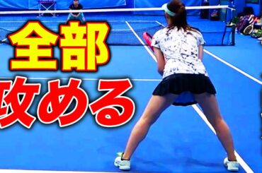 全部のショットでカチコンでくる女子とダブルスした【南ちゃん&りこぴんvs上様&サクP】