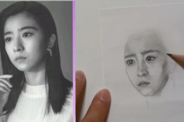 Draw a portrait. girl's face.