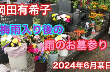 岡田有希子 梅雨入り後の雨のお墓参り 2024年6月某日