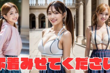 ルーブルにいた美女に聞いてみた ！あなたの下着みせてください#ai룩북