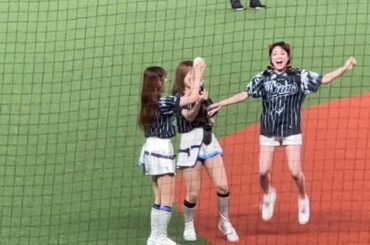 バズーカタイムに成功し、小ジャンプで喜ぶ大原櫻子さん【西武vs楽天】2024/8/23 ライオンズフェスティバルズ