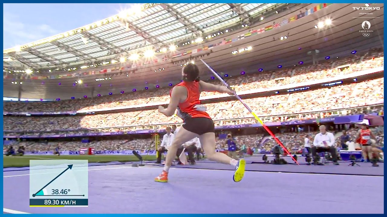 【陸上女子】北口榛花 1投目で今季自己ベストの「65m80」!日本女子陸上界初の金に向けて好スタート|パリオリンピック 女子やり投げ決勝 【陸上女子】北口榛花 1投目で今季自己ベストの「65m80」!日本女子陸上界初の金に向けて好スタート|パリオリンピック 女子やり投げ決勝
