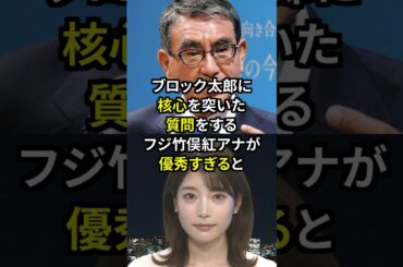 誹謗中傷をブロックする河野太郎をぶった斬ったフジ竹俣紅アナの衝撃発言！？#雑学