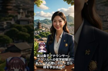 【女子アナウンサーに関する面白雑学】桑子真帆   NHKの人気アナウンサーで、ブラジルへの留学経験があり、ポルトガル語が堪能