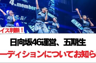 【緊急発表】ナイス判断！日向坂46運営、五期生オーディションについてお知らせ【日向坂で会いましょう】#日向坂46 #日向坂で会いましょう #乃木坂46 #櫻坂46