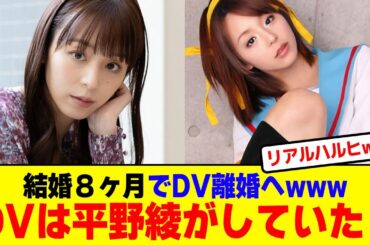 DVは平野綾がやっていた！結婚８ヶ月でDV離婚へ！【2chまとめ】【2chスレ】【5chスレ】