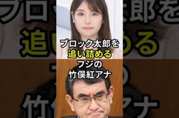 河野太郎が誹謗中傷をブロックした瞬間、竹俣紅アナが放った言葉とは #shorts #自民  #河野太郎 #総裁選 #海外の反応