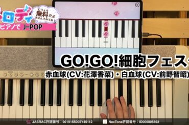 【GO!GO!細胞フェスタ - 赤血球(CV:花澤香菜)・白血球(CV:前野智昭) 他 　アニメ「はたらく細胞!!」オープニング】ピアノで弾いてみた｜メロディ #GO!GO!細胞フェスタ