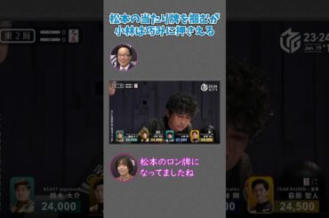 【23-24 Mリーグ】小林剛が相手のロン牌を掴んでも上手く立ち回る！2連続アガりで点数をコツコツ積み上げる！ #Shorts #abema #mリーグ #麻雀