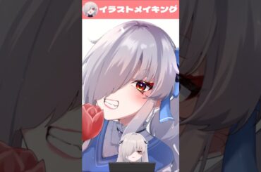 ワンドロで描いた「春月いばら」を仕上げてみたよ！🌷 #vtuber #イラスト