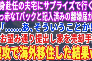 【スカッとする話】単身赴任の夫の家へサプライズで行くと若い女とツーショット写真と記入済みの離婚届が...私「提出するか」速攻で提出して家を売却して海外移住した結果w【修羅場】【朗読】