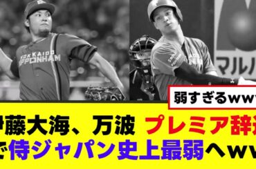 【悲報】伊藤大海・万波辞退で侍ジャパン史上最弱へwww