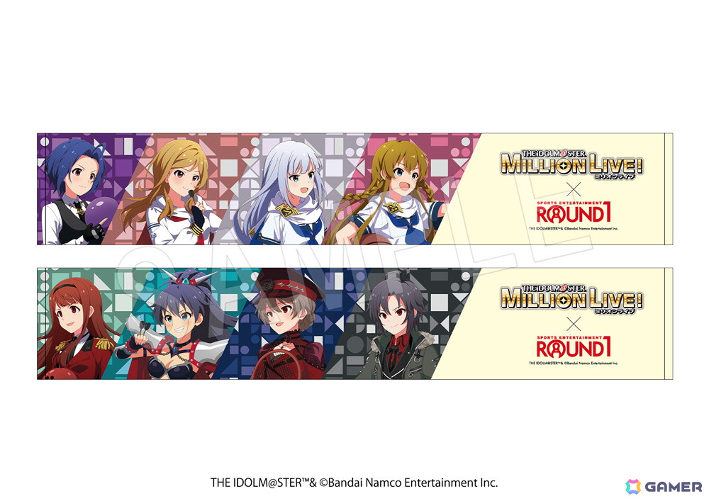 「アイドルマスター ミリオンライブ！」とROUND1のコラボキャンペーンが11月1日より開催！アクスタや缶バッジ、Tシャツなどのグッズも登場の画像