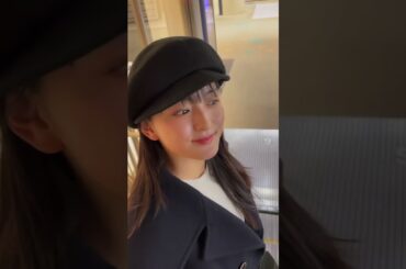 チラッ👀  　  　 #japan#girl#hat#kyoto  #キャスケット#帽子#冬コーデ　 #清井咲希#スターダストプロモーション