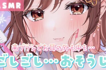 【ASMR】ごしごし…♪歯ブラシで中も外もお耳のお掃除♥[Clean the ears with a toothbrush.]