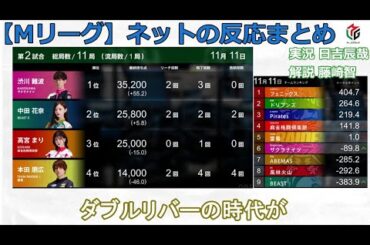 【Mリーグ】2024/11/11 ネット上のみんなの反応まとめ 麻雀 感想